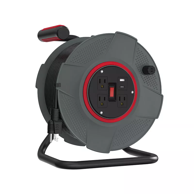 3 uttag usb plastsladdrulle 100ft
