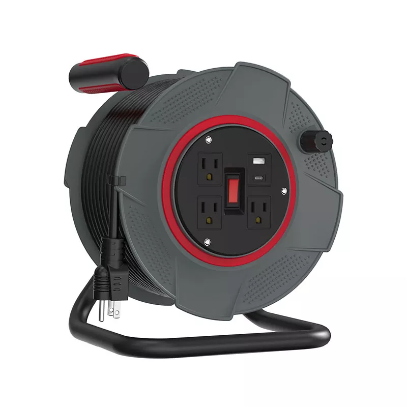 3 uttag usb plastsladdrulle 80ft