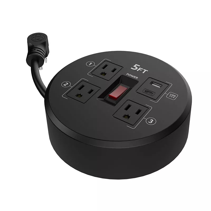 Mini 3 uttag Usb2.4a Plastsladdrulle